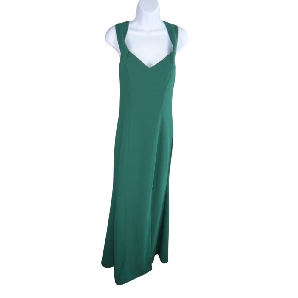 Dessy Collect Emerald Green‎ Cross Back Sweetheart Neck Formal Maxi Gown Dress